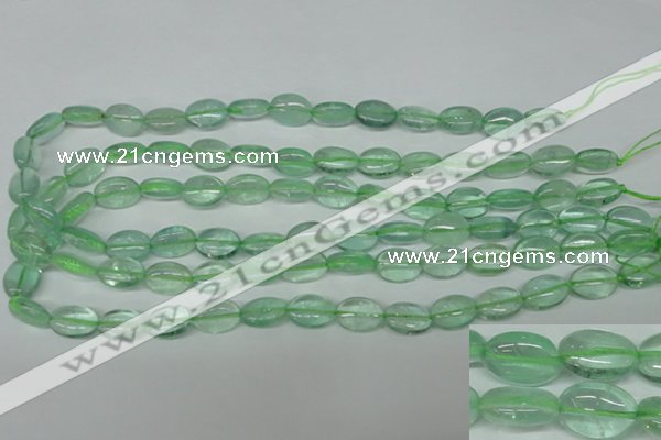 CFL642 15.5 inches 10*14mm oval green fluorite beads wholesale