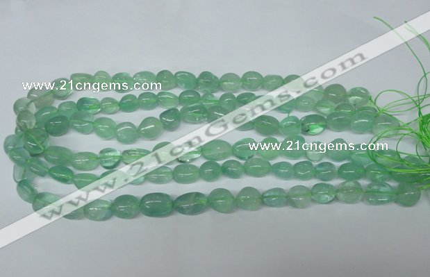 CFL655 15.5 inches 8*10mm - 9*13mm nuggets green fluorite beads