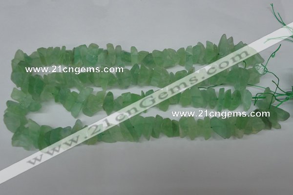 CFL656 15.5 inches 5*15mm matte green fluorite chips beads