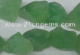 CFL658 15.5 inches 12*18mm - 15*25mm nuggets matte green fluorite beads