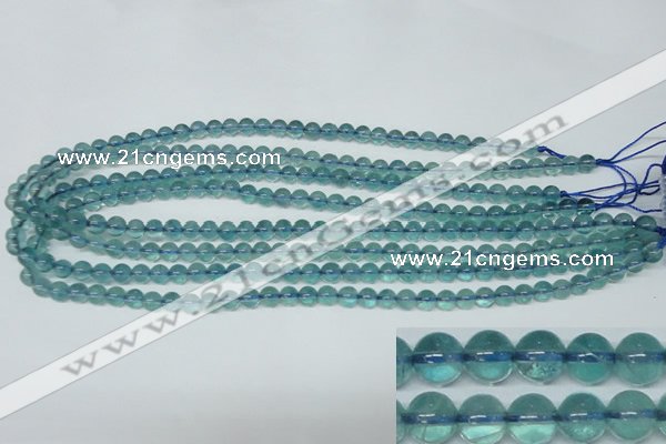 CFL661 15.5 inches 6mm round AB grade blue fluorite beads wholesale