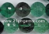 CFL67 15.5 inches 18mm faceted round A grade natural fluorite beads