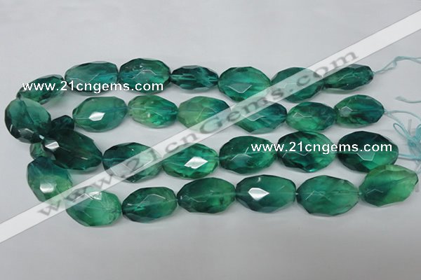 CFL685 15.5 inches 18*28mm faceted nuggets blue fluorite beads wholesale