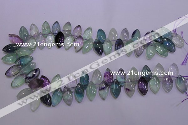 CFL701 Top-drilled 9*18mm marquise natural fluorite beads wholesale