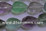 CFL715 15.5 inches 15*20mm faceted teardrop natural fluorite beads