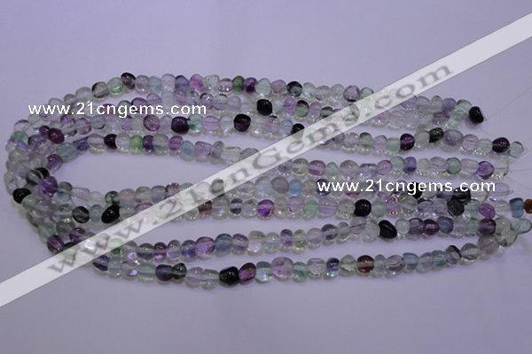 CFL721 15.5 inches 7*8mm nuggets natural fluorite beads wholesale