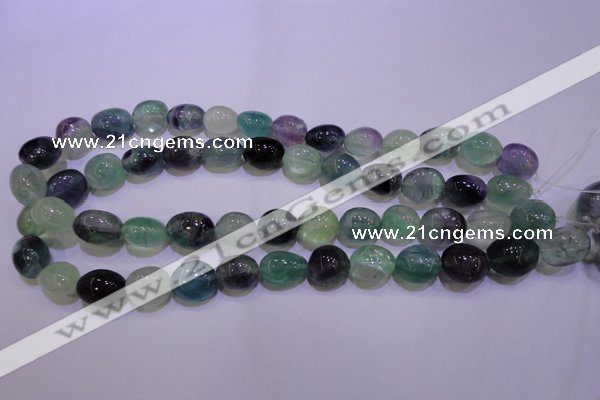 CFL722 15.5 inches 13*16mm nuggets natural fluorite beads wholesale