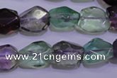 CFL726 15.5 inches 11*15mm faceted nuggets natural fluorite beads