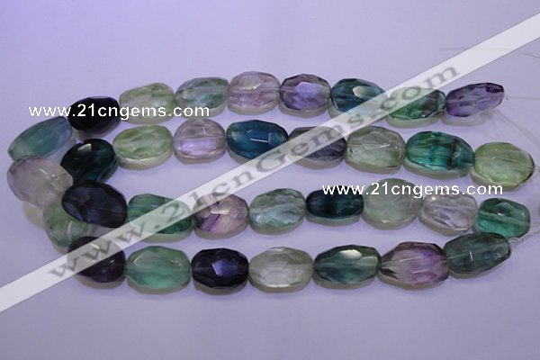 CFL728 15.5 inches 16*22mm faceted nuggets natural fluorite beads