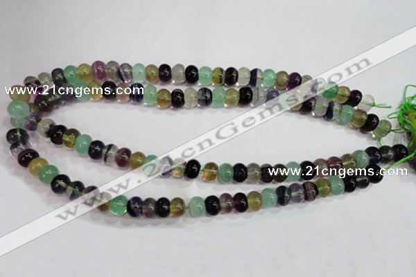 CFL762 15.5 inches 6*10mm rondelle rainbow fluorite gemstone beads