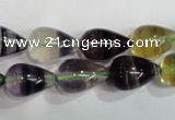 CFL766 15.5 inches 10*16mm teardrop rainbow fluorite gemstone beads