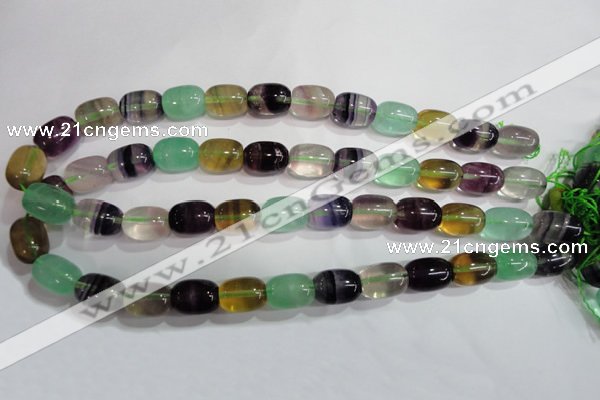 CFL771 15.5 inches 10*14mm drum rainbow fluorite gemstone beads