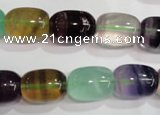 CFL772 15.5 inches 12*16mm drum rainbow fluorite gemstone beads