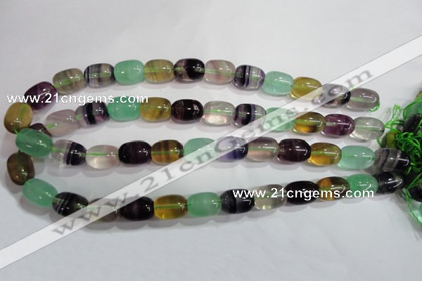 CFL772 15.5 inches 12*16mm drum rainbow fluorite gemstone beads