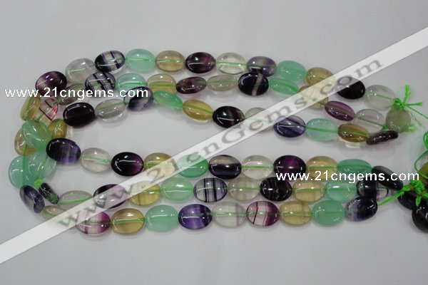 CFL775 15.5 inches 10*14mm oval rainbow fluorite gemstone beads