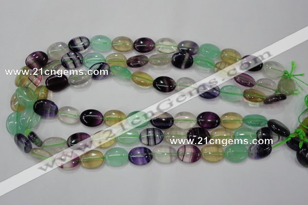 CFL776 15.5 inches 12*16mm oval rainbow fluorite gemstone beads