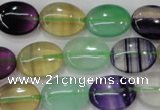 CFL778 15.5 inches 15*20mm oval rainbow fluorite gemstone beads