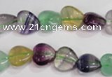 CFL788 15.5 inches 8mm heart rainbow fluorite gemstone beads