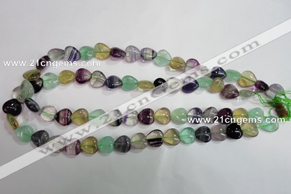 CFL788 15.5 inches 8mm heart rainbow fluorite gemstone beads