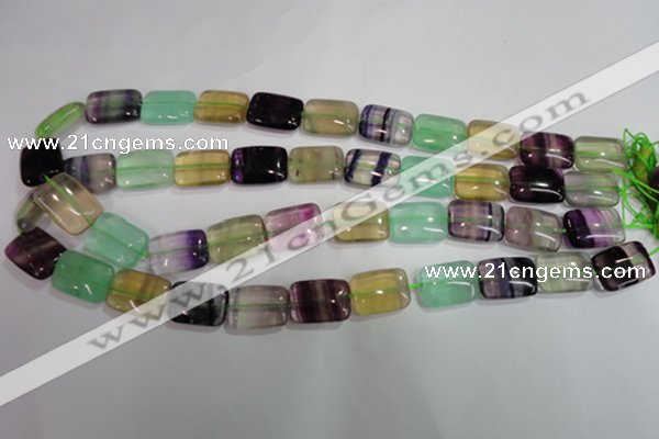 CFL793 15.5 inches 12*16mm rectangle rainbow fluorite gemstone beads