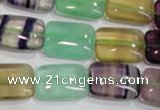 CFL794 15.5 inches 13*18mm rectangle rainbow fluorite gemstone beads