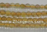 CFL800 15.5 inches 4mm round yellow fluorite gemstone beads