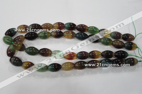 CFL814 15.5 inches 12*18mm rice rainbow fluorite gemstone beads