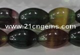 CFL815 15.5 inches 14*20mm rice rainbow fluorite gemstone beads