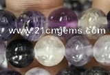 CFL912 15.5 inches 8mm round purple fluorite beads wholesale