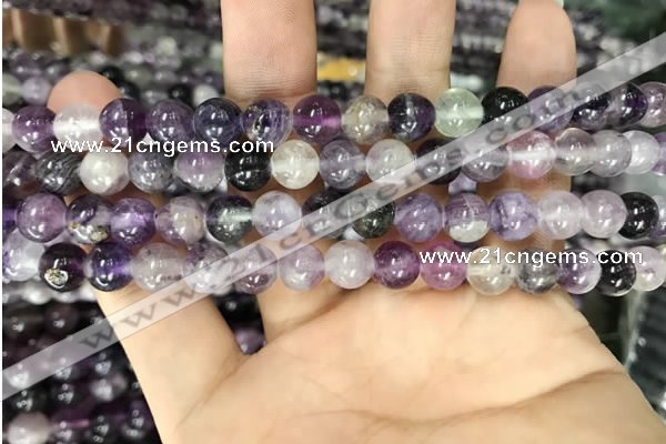 CFL912 15.5 inches 8mm round purple fluorite beads wholesale