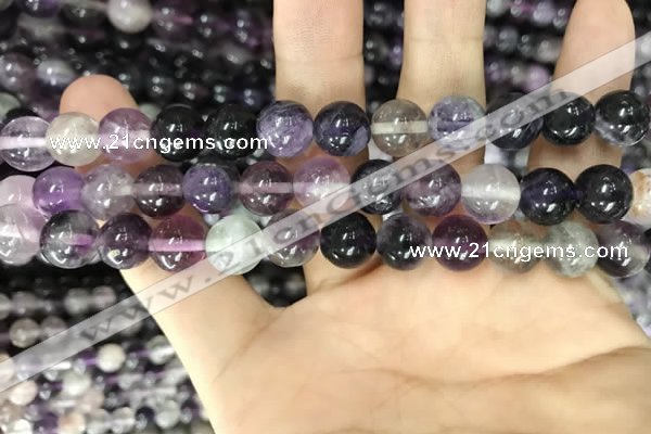 CFL913 15.5 inches 10mm round purple fluorite beads wholesale