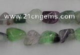 CFL951 15.5 inches 9*12mm nuggets natural fluorite beads wholesale