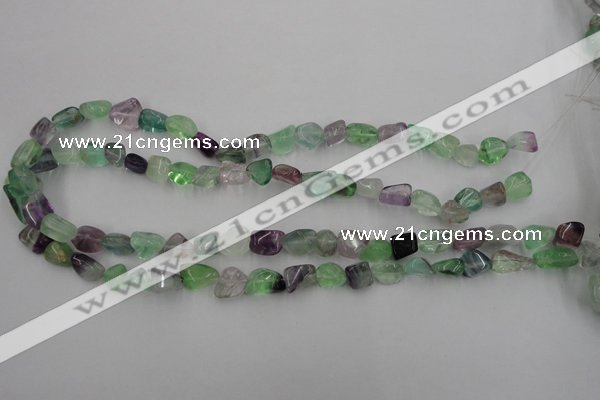 CFL951 15.5 inches 9*12mm nuggets natural fluorite beads wholesale