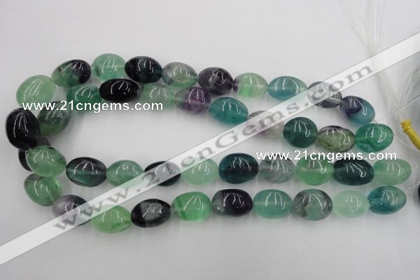 CFL953 15.5 inches 15*20mm nuggets natural fluorite beads wholesale