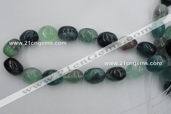 CFL955 15.5 inches 20*26mm nuggets natural fluorite beads wholesale