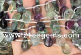 CFL960 Top drilled 10*14mm flat teardrop natural fluorite beads