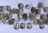 CFL963 Top drilled 10*14mm flat teardrop natural fluorite beads