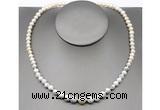 CFN104 potato white freshwater pearl & white howlite necklace, 16 - 24 inches