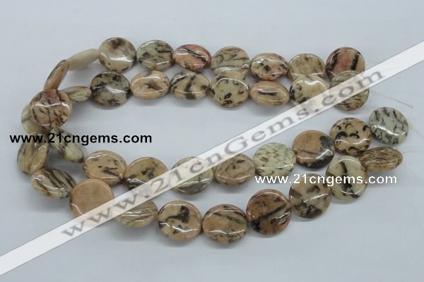 CFS08 15.5 inches 25mm flat round natural feldspar gemstone beads