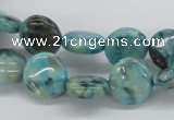 CFS107 15.5 inches 12mm flat round blue feldspar gemstone beads