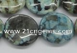 CFS108 15.5 inches 25mm flat round blue feldspar gemstone beads