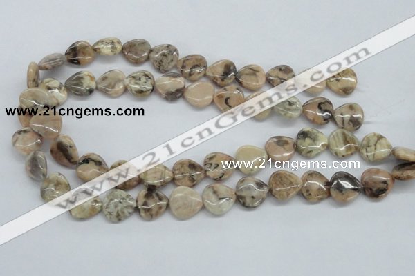 CFS11 15.5 inches 16*16mm heart natural feldspar gemstone beads