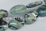 CFS111 15.5 inches 13*18mm oval blue feldspar gemstone beads