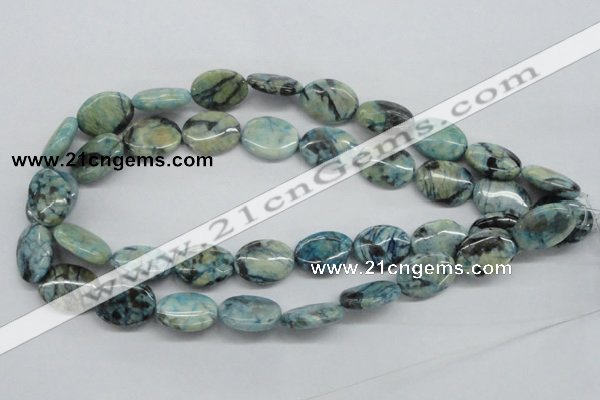 CFS112 15.5 inches 15*20mm oval blue feldspar gemstone beads