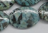 CFS114 15.5 inches 25*35mm oval blue feldspar gemstone beads