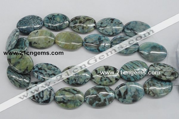 CFS114 15.5 inches 25*35mm oval blue feldspar gemstone beads