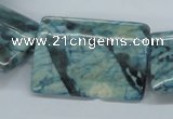 CFS118 15.5 inches 25*35mm rectangle dyed blue feldspar gemstone beads