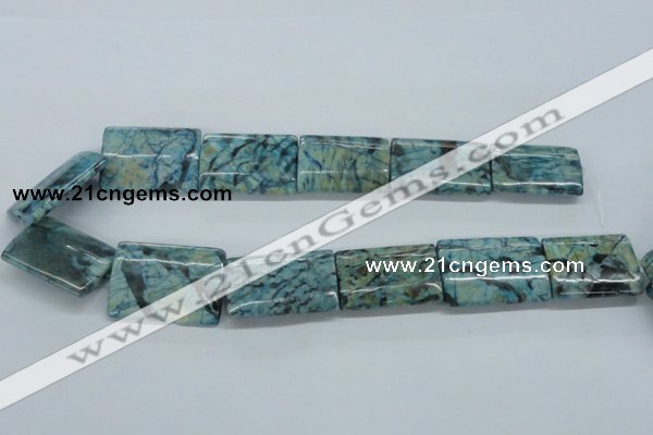 CFS118 15.5 inches 25*35mm rectangle dyed blue feldspar gemstone beads