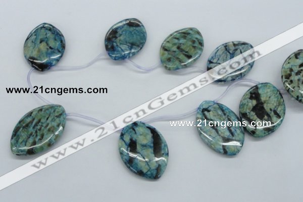 CFS120 35*50mm top-drilled marquise blue feldspar gemstone beads