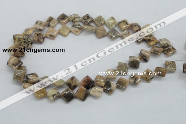 CFS14 15.5 inches 12*12mm diamond natural feldspar gemstone beads